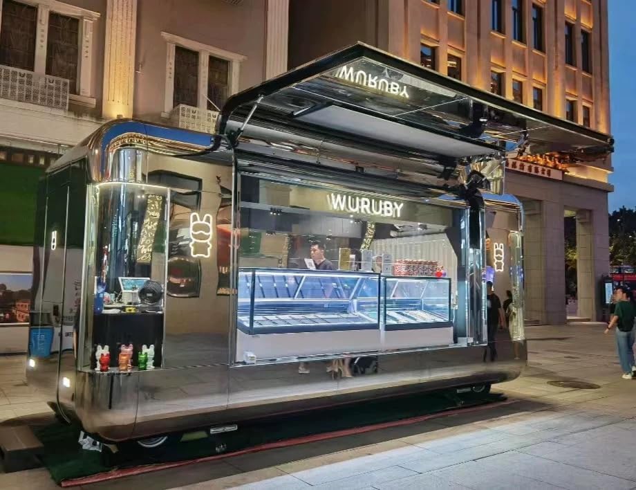 ZenLuster Mobile Square Food Trailer, Food Trucks Near Me, Large, Selectable