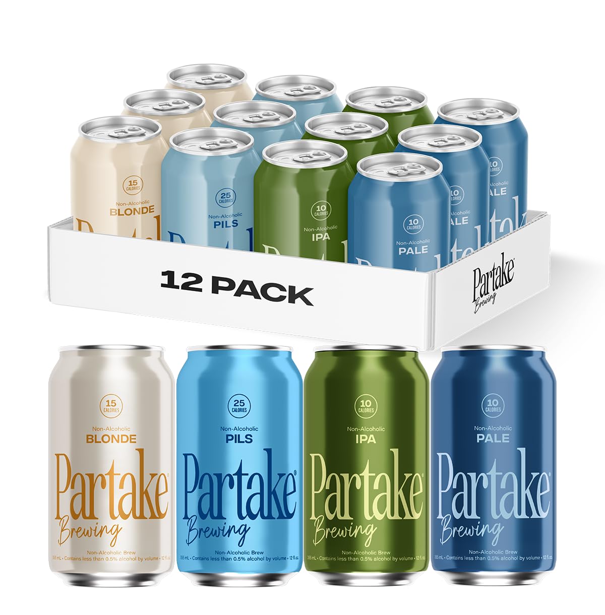Brewing Craft NA Beer, Variety pack 12 Pack x 12 Fl Oz Cans- Low-Cal, Low-Carb, No Sugar, Award-Winning Taste, All-Natural Ingredients-Great Tasting Beer Without the Empty Calories