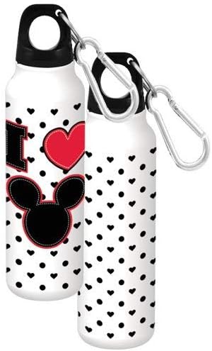 Mickey Heart Aluminum Bottle Wide Mouth, White