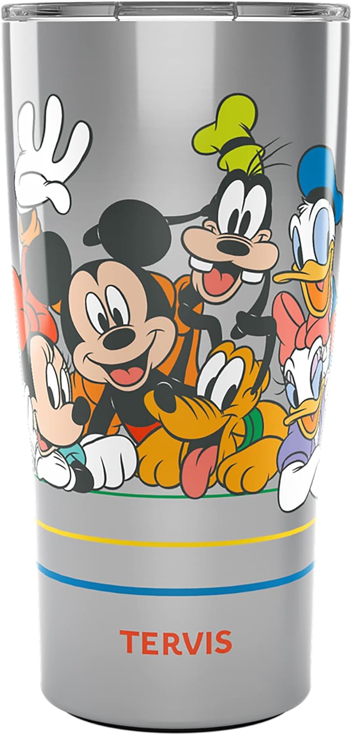 Traveler Disney Mickey Group Triple Walled Insulated Tumbler Travel Cup Keeps Drinks Cold & Hot, 20oz, Stainless Steel