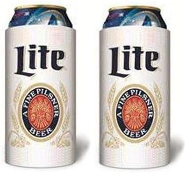 Miller Lite Throwback Vintage Beer Can Cooler 16 Oz Coolie Huggie 2-pack