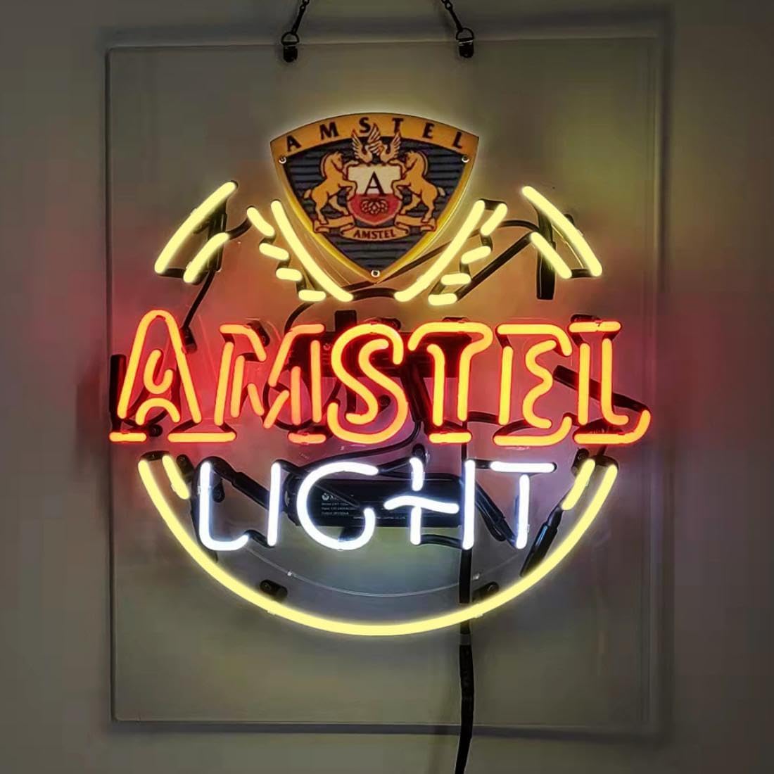 Amstel's Light Beer Neon Sign Light, Real Glass Neon Signs For Home Bar Man Cave Pub Restaurant Wall Décor 19x15
