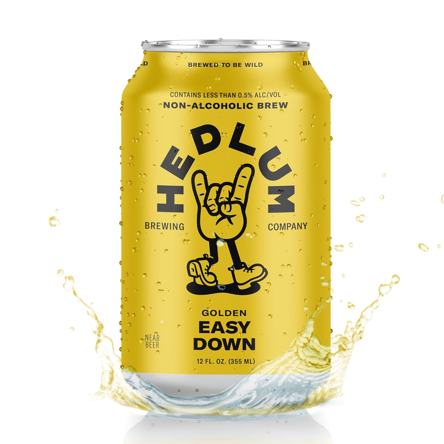 Hedlum Non-Alcoholic Beer - 50 Calories Per Serving - Easy Down - Lager Style, Refreshing, Crisp, and Clean - 6 Pack