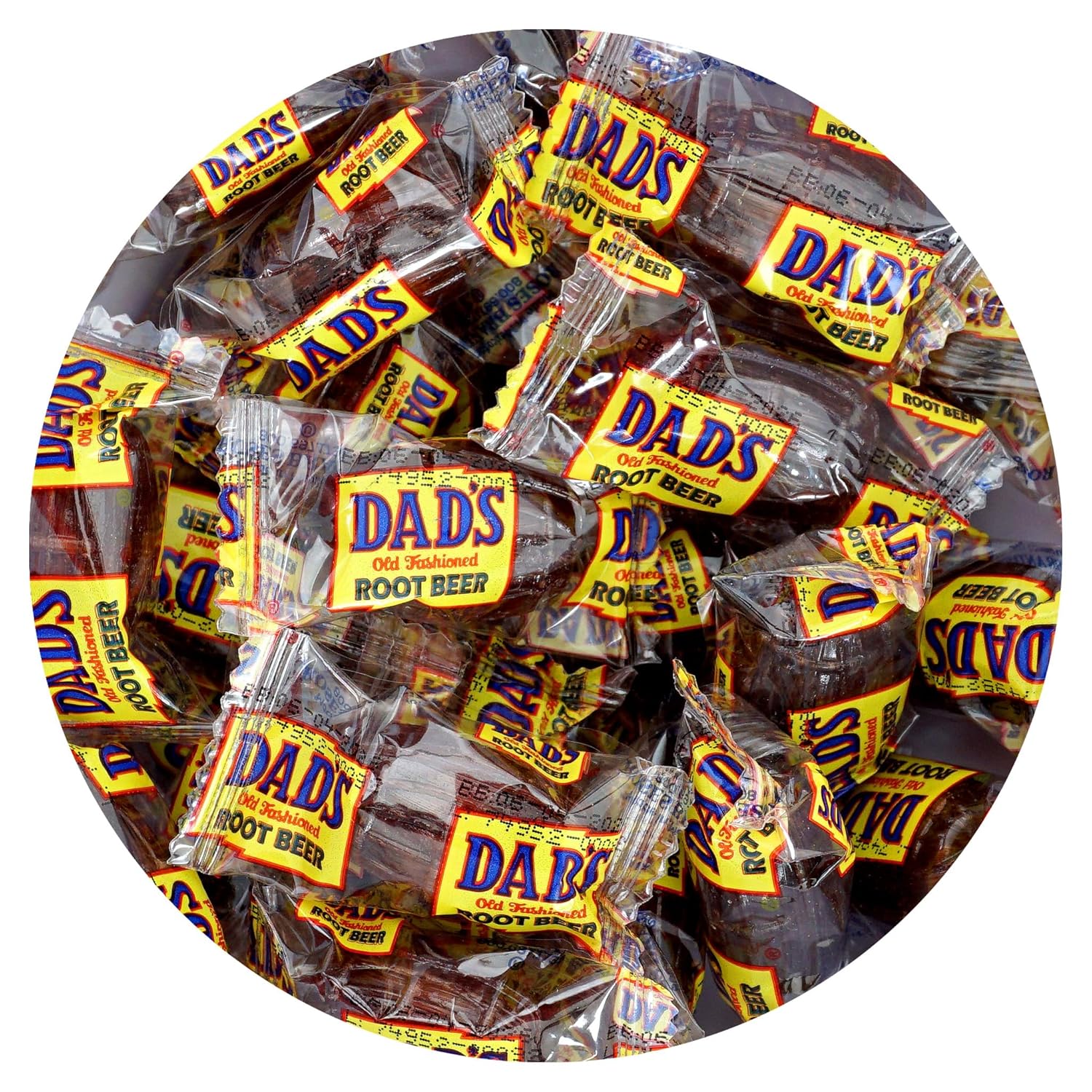 Dad's Root Beer Barrels Hard Candy, 2lb Bulk Bag (Approximately 100 pcs), Old Fashioned Hard Candy, Individually Wrapped Bulk Candy, The Hampton Popcorn & Candy Company