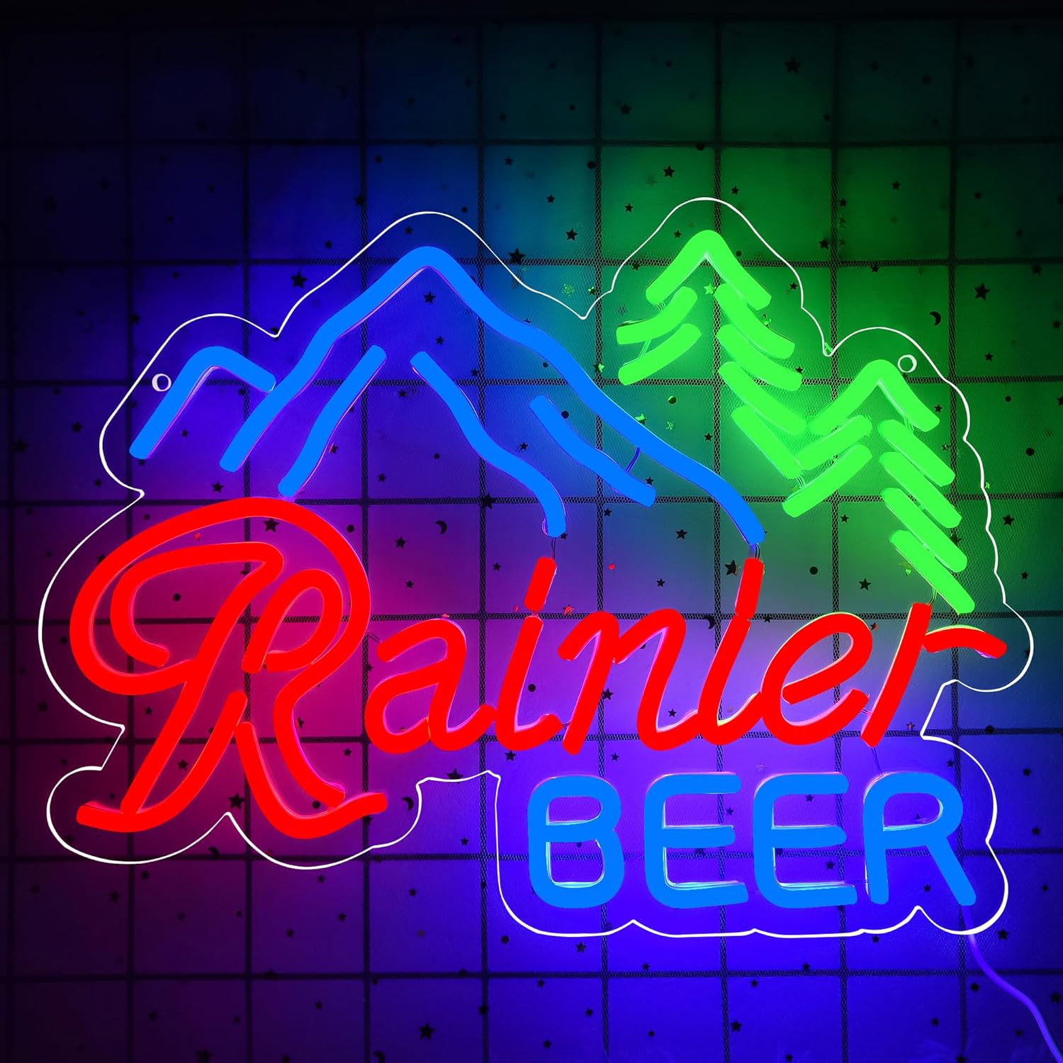 Beer Neon Sign for Wall Decor Bar Led Neon Light Rainiier Beer Light up Sign for Man Cave Led Neon Sign for Bedroom Bar Pub Bistro Shop Party Gifts USB Powered Size16.1 * 11.5in(ZYLD180)