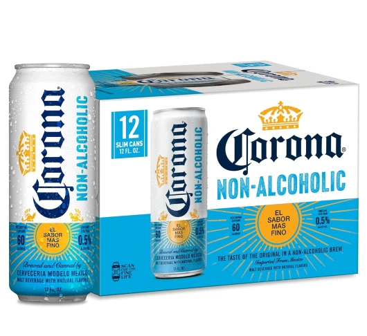 Corona Non-Alcoholic Malt Beverage Mexican Import Brew, 12 pk, 12 fl oz Cans, less than 0.5% ABV