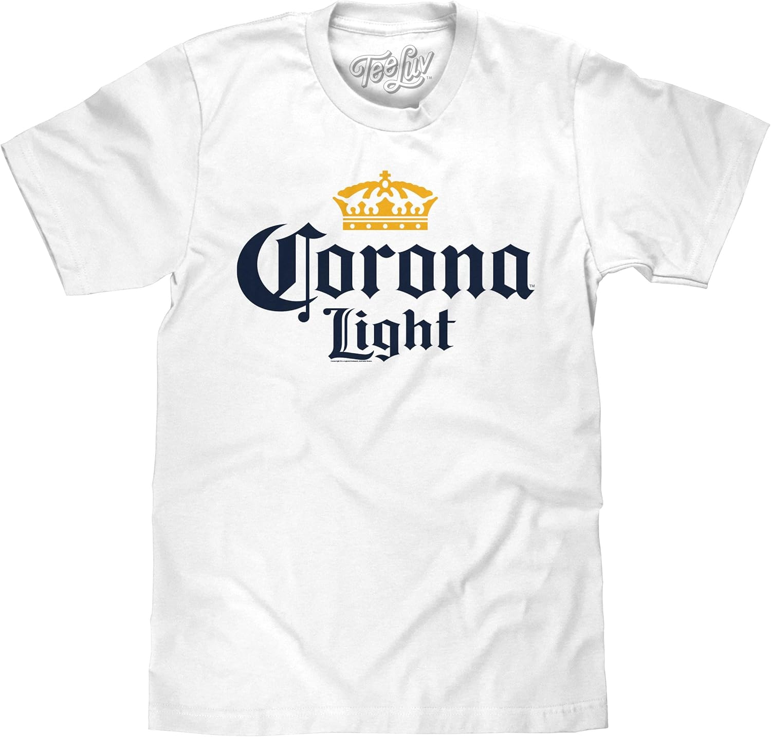 Men's Corona Light Beer Shirt - Licensed Corona Crown Logo T-Shirt X-Large White