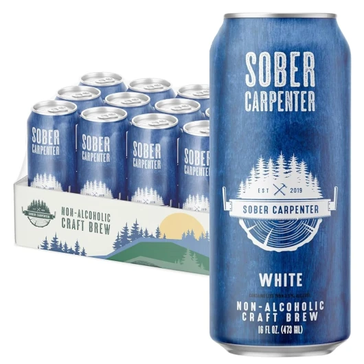 Non-Alcoholic Belgium Ale Craft Beer - Alcohol-Free Beverages - Low Calorie Craft Brew - Pack of 12 (16 oz Each) Belgium White 12 cans x 16 oz