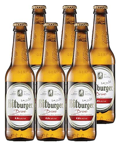 Bitburger Drive Non-Alcoholic German Beer 330ml (.33l) 6-Pack 11.16 Fl Oz (Pack of 6)
