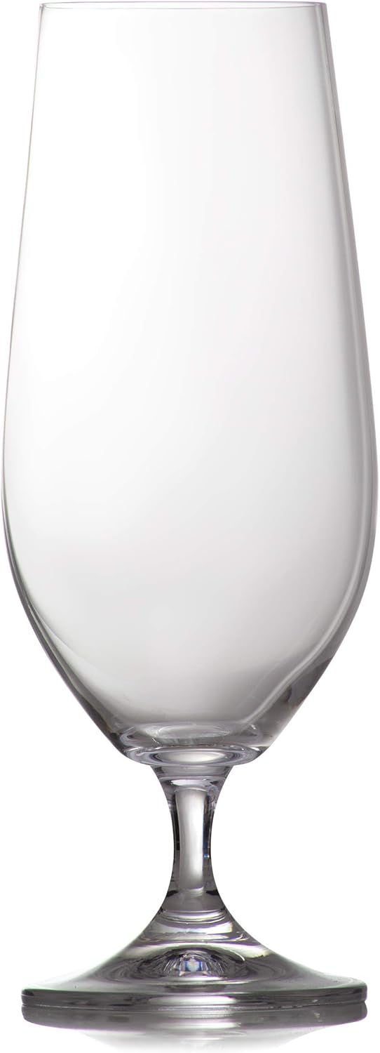 Pilsner Beer Glasses Set of 6 for Craft, Belgium, German Beer, Half Pint, Elegant and Durable, Bohemia Crystal Lead-Free 12.8 Ounces (380 ML)