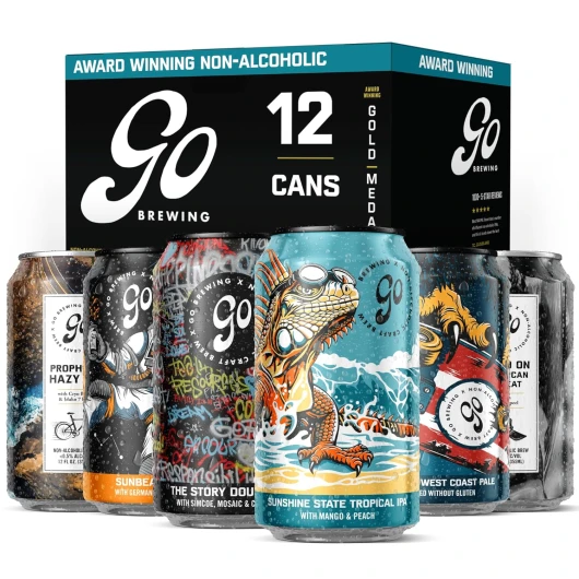 12 Mixed Pack - Non-Alcoholic Craft Brew - Small Batch Brew - Classic Ingredients - Non Alcoholic Assorted Variety Pack - Low-Calorie, NA Brew - Ideal for Any Occasion (12 oz, 12 Pack) Mixed Pack 12 Fl Oz (Pack of 12)