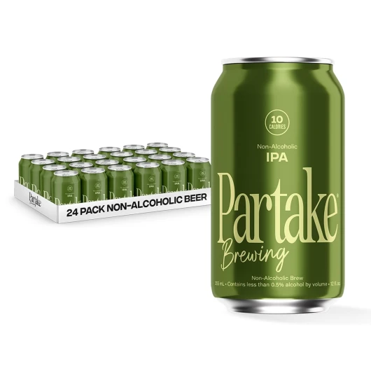 Brewing Craft Non Alcoholic Beer, IPA 24 Pack x 12 Fl Oz Cans - Low Calorie & Carb, No Sugar, All Natural Ingredients - Award-Winning Taste, Non Alcoholic Beer Without the Empty Calories IPA 12 Fl Oz (Pack of 24)