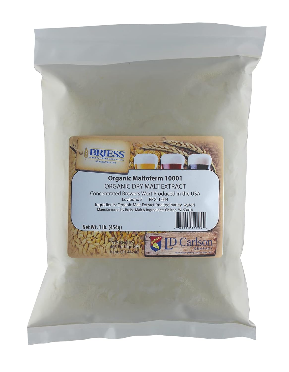 Organic Light Dried Malt Extract DME - Maltoferm 10001-1 Lb