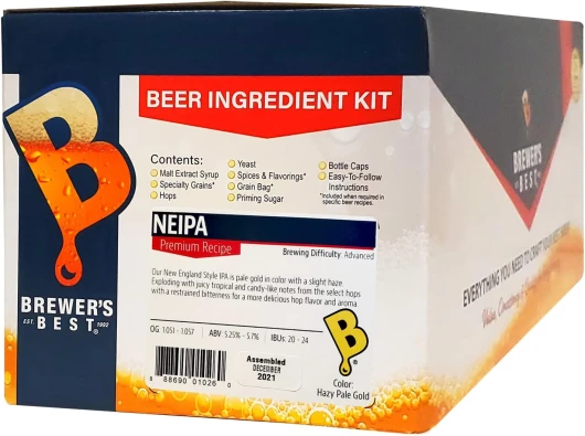 Brewer's Best NEIPA (New England IPA) Five Gallon Beer Making Ingredient Kit