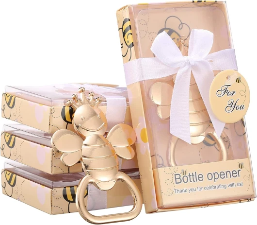 Pack of 48 Beer Bottle Openers for Baby Shower Favors/Souvenirs,Bee Theme Party Favors for Baby Shower Birthday Decorations,Bumble Bee Party Favors Bee Party Supplies (48, Gold Bee) 48 Gold Bee