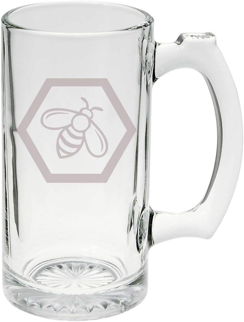 Awesome Bumble Bee Glass Stein Mug 16 ounce