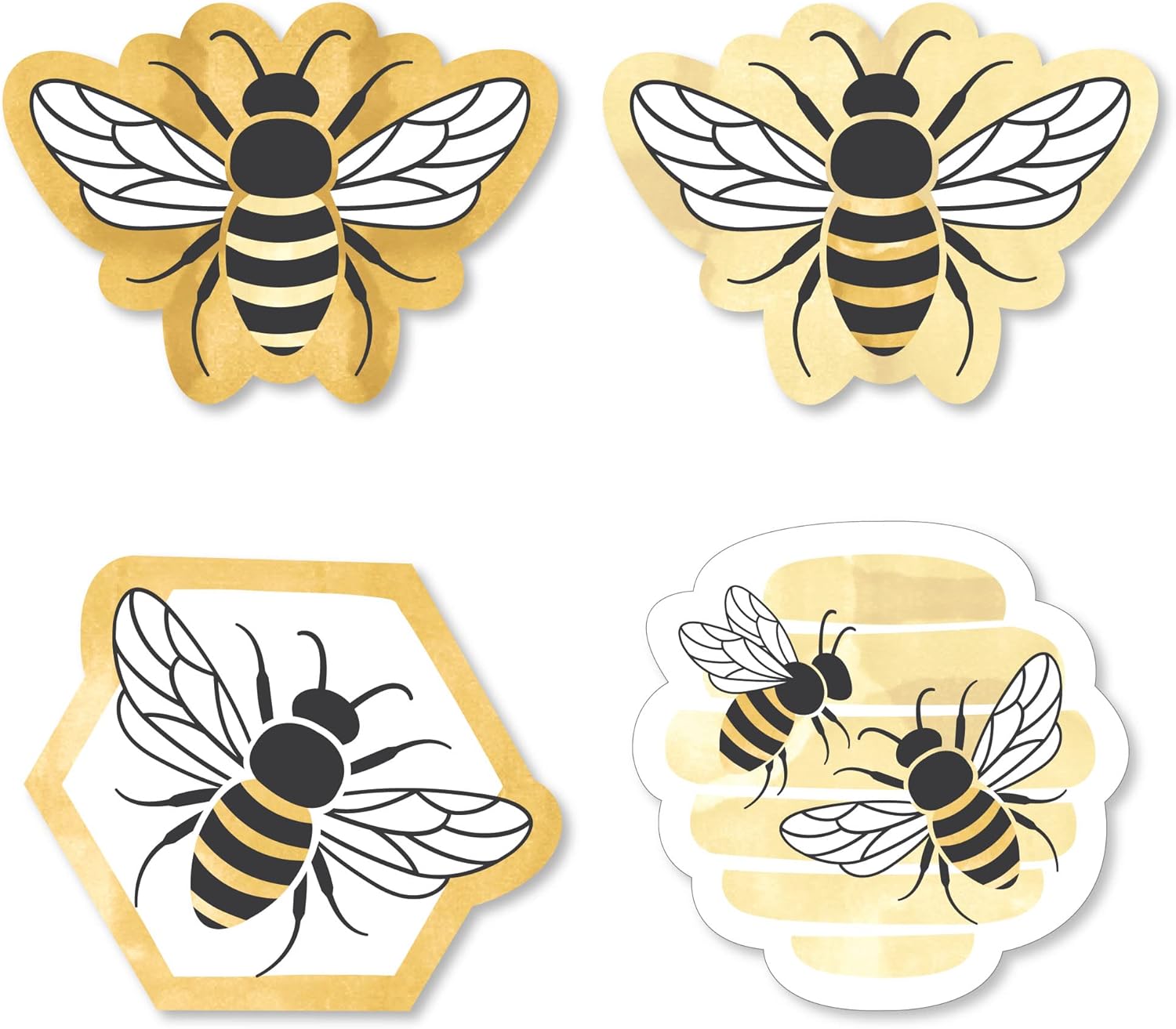 Little Bumblebee - DIY Shaped Bee Baby Shower or Birthday Party Cut-Outs - 24 Count