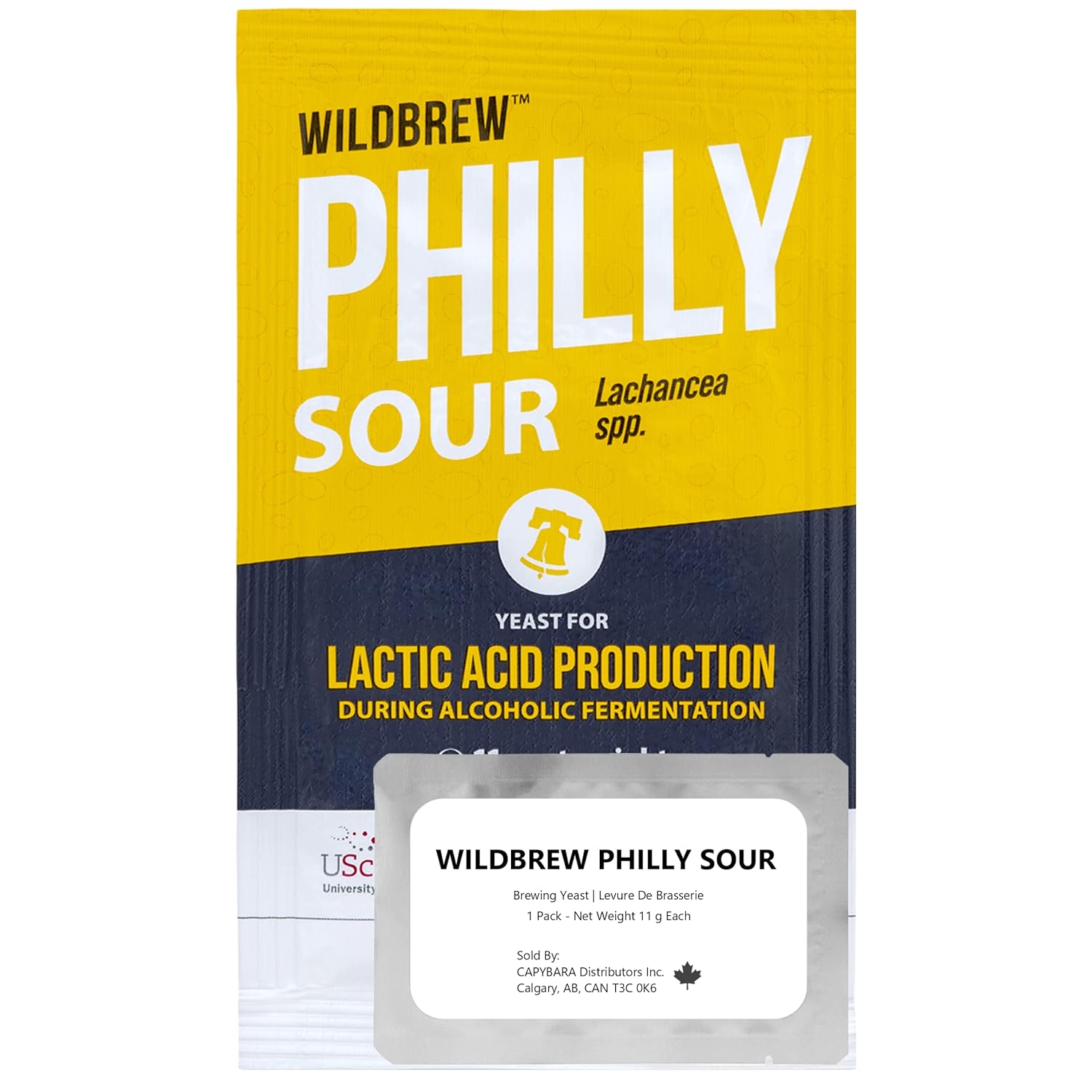 WildBrew Philly Sour Brewing Yeast (1 Pack) - Sour Beer Yeast - Make Beer At Home - 11 g Sachets - Lachancea spp - - Sold by CAPYBARA Distributors Inc.