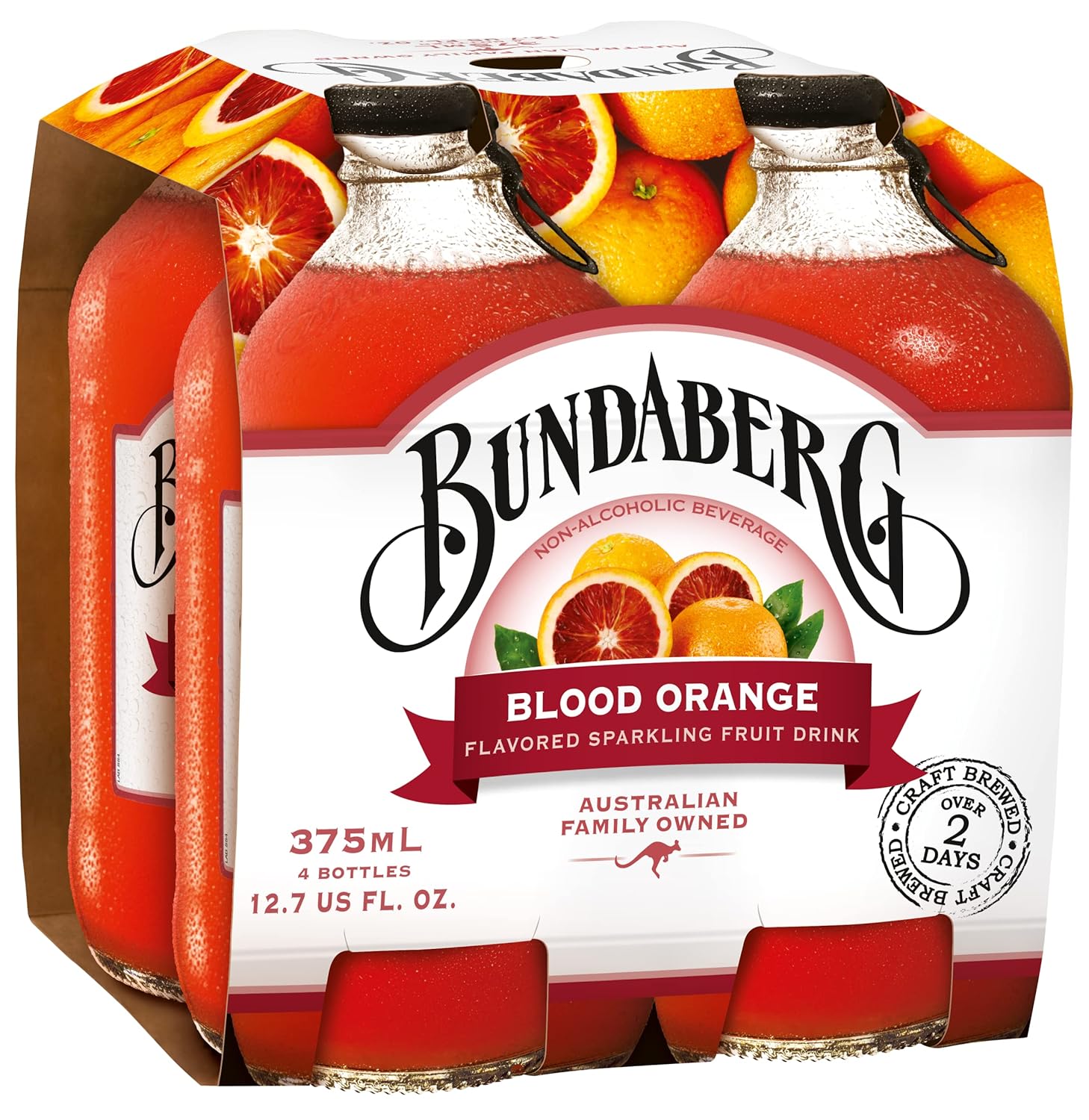 Sparking Fruit Drink, Blood Orange, 12.7 fl oz, 4 Count Blood Orange 12.7 Fl Oz (Pack of 4)