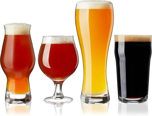 Craft Beer Tasting Kit Glasses, Dishwasher Safe for Drinking IPAs, Tulips, Hefeweizen, and Imperial Pint Glassware, Set of 4 Set of 4 Beer Tasting Kit