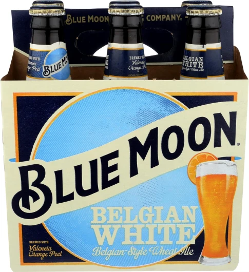Blue Moon Belgian Wheat Ale, 6 Pk, 12 fl - oz - Bottles, 5.4% ABV Belgian Wheat 12.00 Fl Oz (Pack of 6)