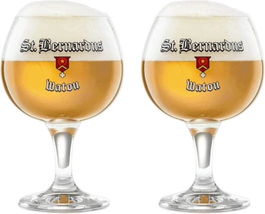 St - Bernardus Watou Belgian Beer Glasses, Chalice Style, Set of 2