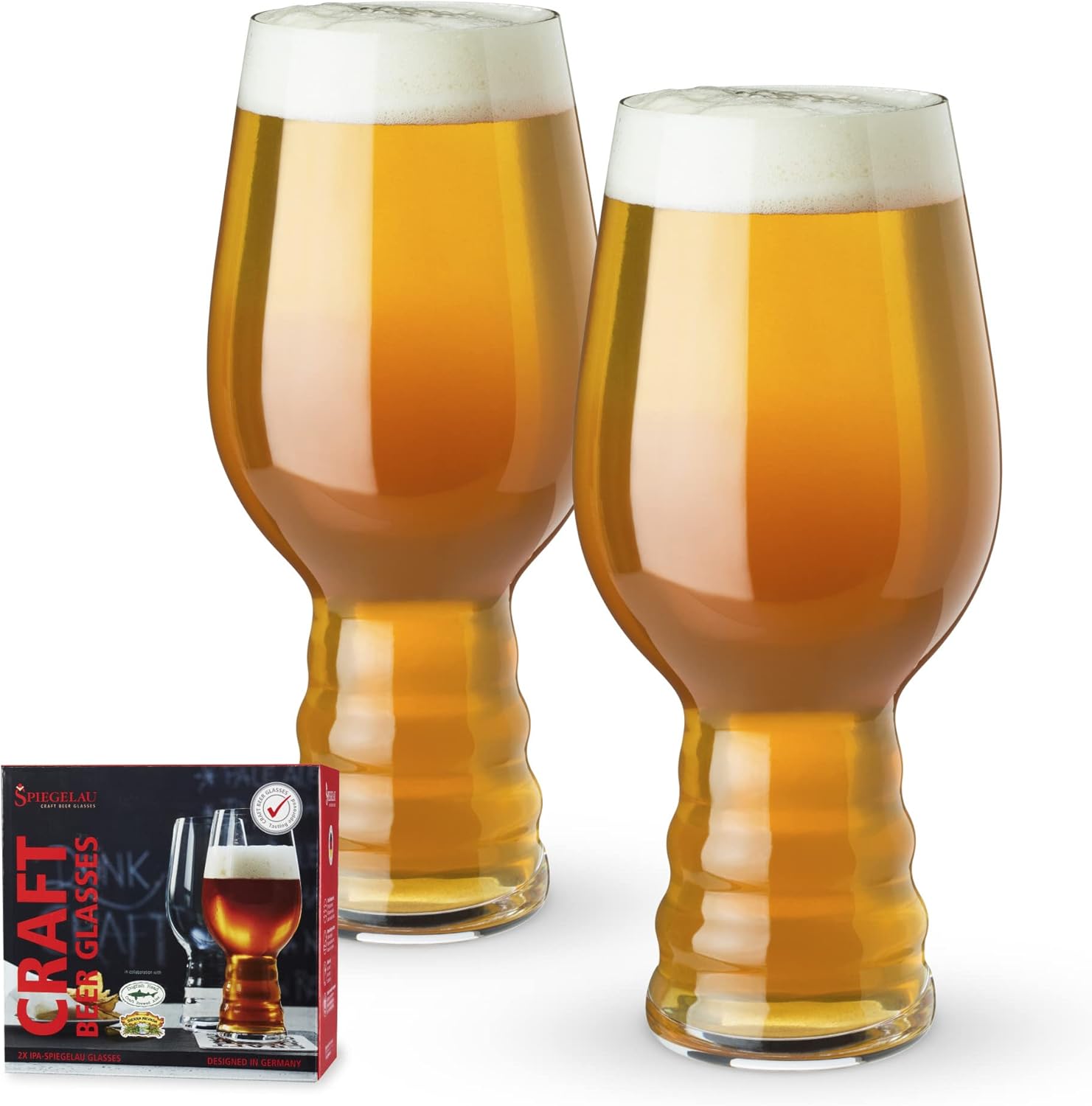 Spiegelau Craft Beer IPA Glass, European-Made Crystal Drinking Glasses Perfect for Wedding, Birthday, Holiday, Dinner, Game Night, Home Bar Accessories, Glassware Sets, Barware, 19.1 oz, Set of 2 IPA - Set of 2