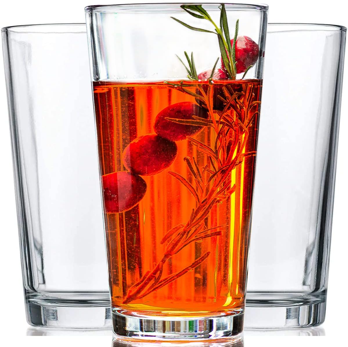 Drinking Glasses - Set of 10-16oz - Margarita Glass Cups - Dishwasher Safe Cocktail Clear Heavy Base Tall Beer Glasses, Water Glasses, Bar Glass, Wine, Juice, Iced Tea