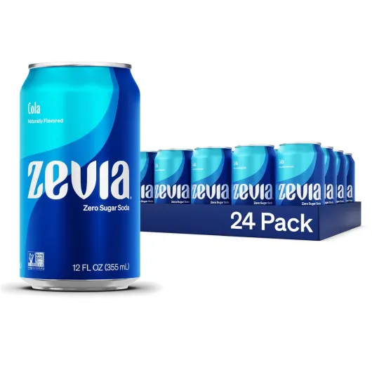 Zero Sugar Soda, Cola, 12 oz Cans (24-Pack) – Naturally Sweetened, Zero Calorie Sugar Free Soda - Non-GMO Project Verified, Gluten-Free, Vegan Cola 12 Fl Oz (Pack of 24)