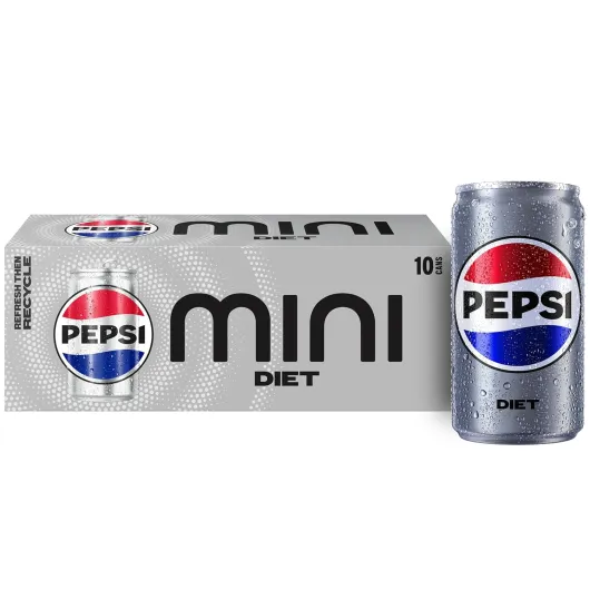 Diet Pepsi Soda, 7.5 Ounce Mini Cans, 10 Pack Diet Pepsi Mini Can 7.5 Fl Oz (Pack of 10)