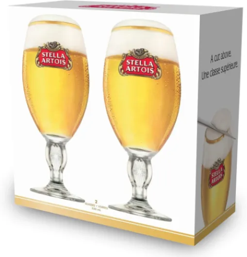 Stella Artois Chalice - 2-Pack Gift Set - Official Product - 33 Cl / 11.2 Oz - Capacity Beer Glasses