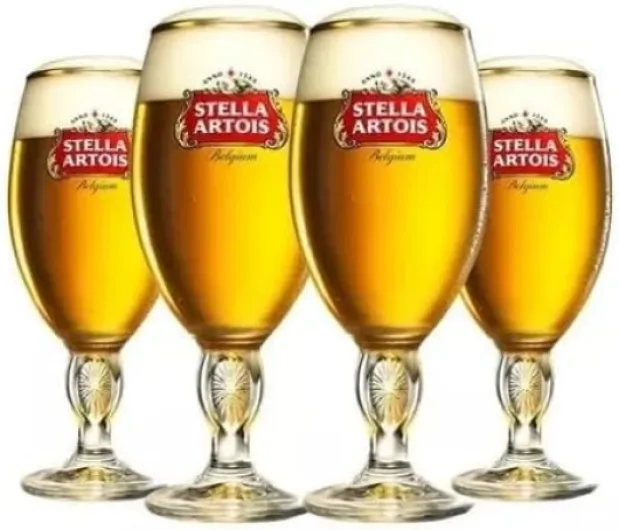 Signature Chalice - 0.33 Liter/33 CL - Belgian Script In Cursive Edition - Set of 4