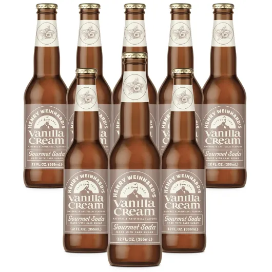 Henry Weinhard's Vanilla Cream Soda 8 Pack - 12oz Glass Bottles - Classic American Flavor - Premium Craft Soda Vanilla 8 PACK