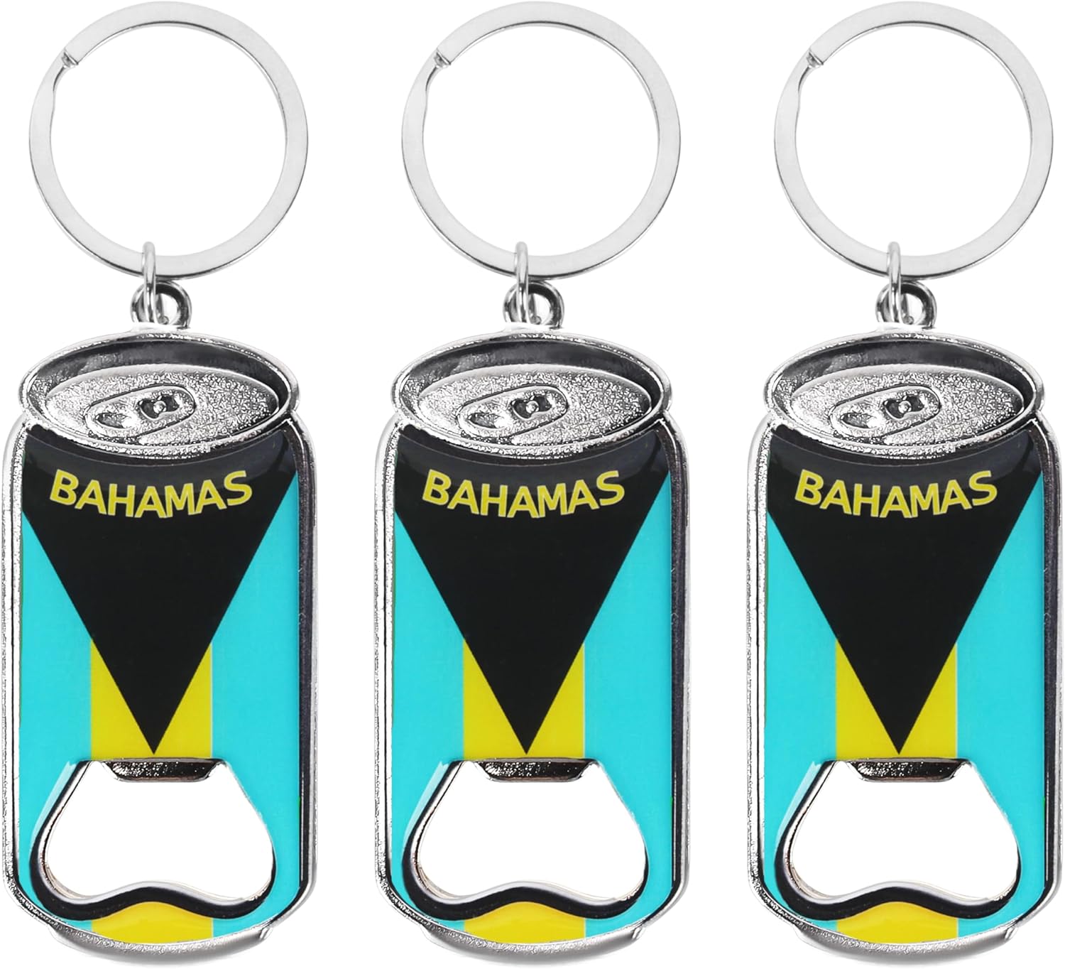 Bahamas Beer Bottle Opener Keychain - Set of 3 Cans