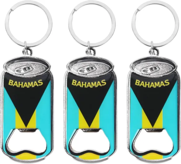 Bahamas Beer Bottle Opener Keychain - Set of 3 Cans