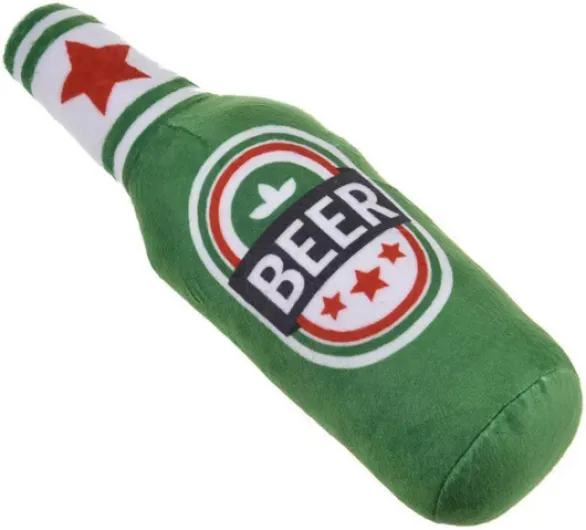 Squeak Toys, Dog Squeak Toy for Small & Medium Dogs Interactive Chew Toy Plush- Tug-of-war, 24.00 * 16.00 * 7.00CM, green beer