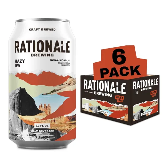 Non Alcoholic Beer, Hazy IPA, Premium Craft NA Beer, Low Calorie Zero Alcohol Alternative, Award Winning Non-Alcoholic Drinks Hazy IPA 6 Pack