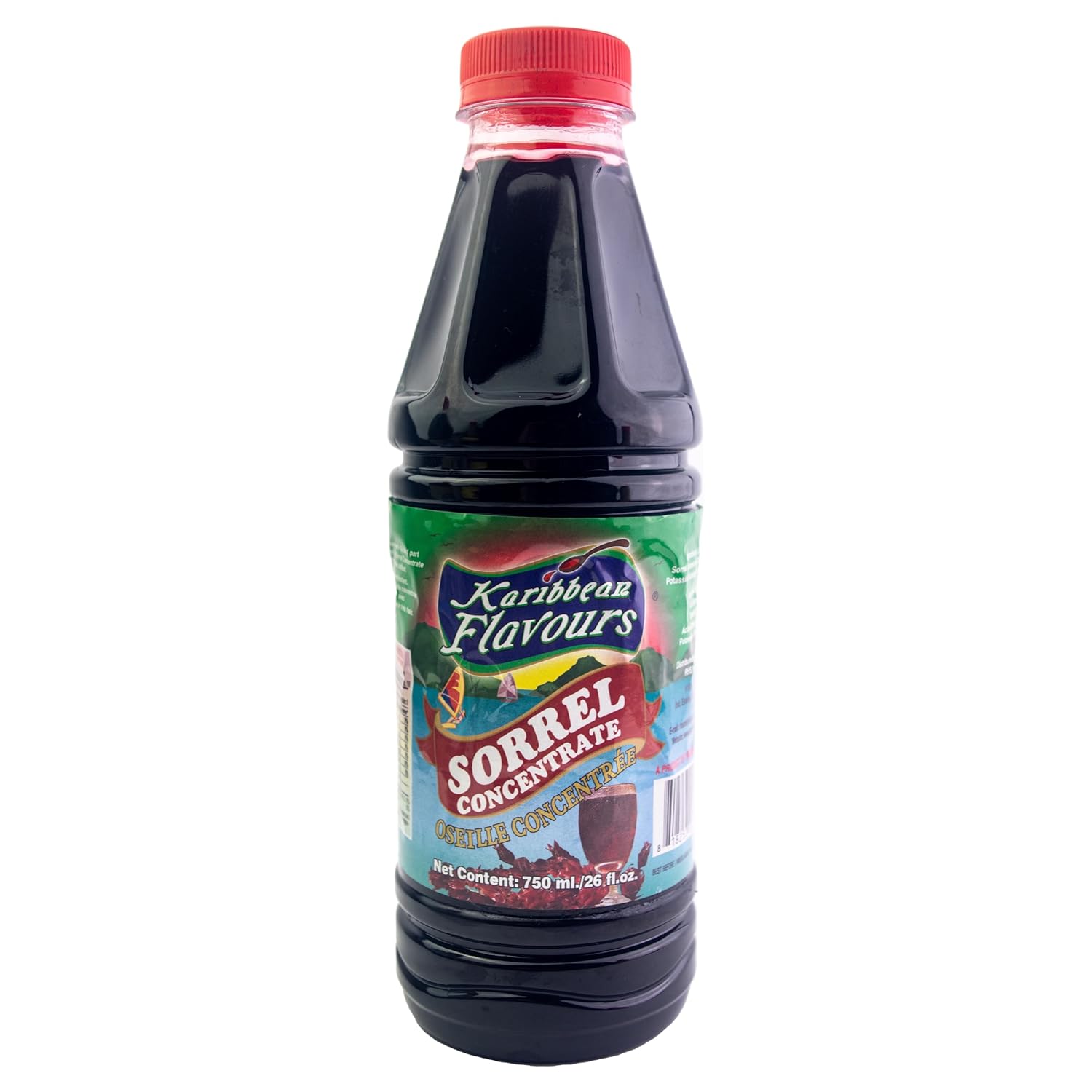 Sorrel Hibiscus Concentrate - 750 Ml / 26 Fl Oz - - Makes Refreshing Cool Drink - Natural Vitamin C