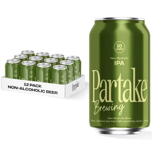 Brewing Craft Non Alcoholic Beer, IPA 12 Pack x 12 Fl Oz Cans - Low Calorie & Carb, No Sugar, All Natural Ingredients - Award-Winning Taste, Non Alcoholic Beer Without the Empty Calories IPA 12 Fl Oz (Pack of 12)