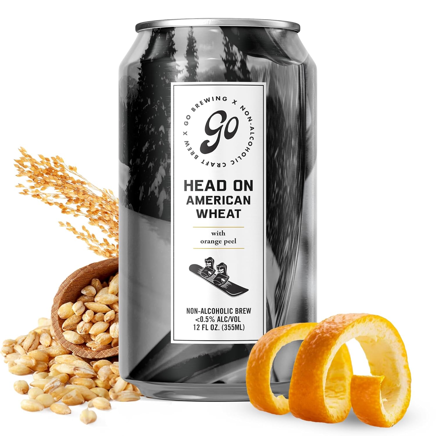 Non-Alcoholic Head On American Wheat Brew - Low Calorie - Non-Alcoholic Brew, Crafted in Small Batches, 12 Fl Oz Cans, 12-Pack Head On American Wheat 12 Fl Oz (Pack of 12)