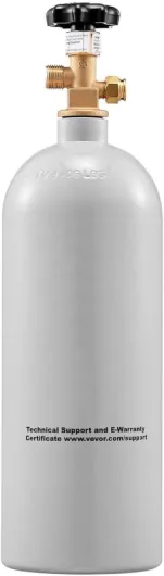 5 Lbs CO2 Tank Aluminum, CGA320 Valve, Draft Beer Soda Cylinder - Gray Coated