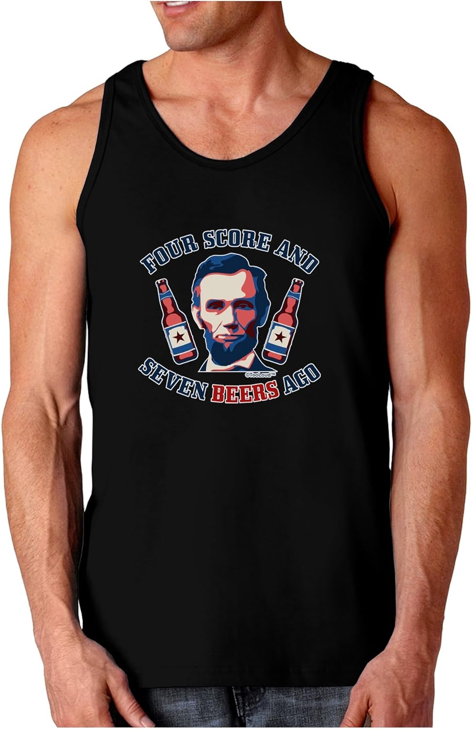 Seven Beers Ago - Lincoln Dark Loose Tank Top Large Black