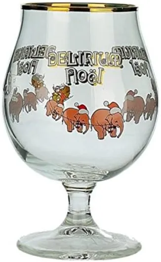 Delirium Tremens Pink Elephant Noel Edition Beer Glass Huyghe Brewery