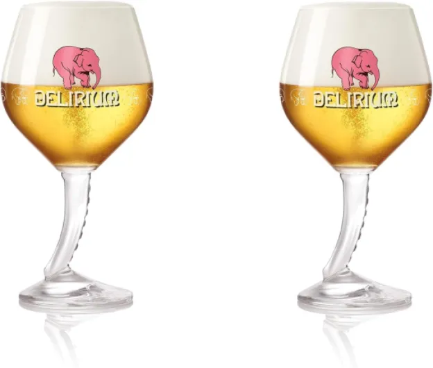 Delirium Belgian Ales Signature Chalice Glass 0.25 Liter - Set of 2