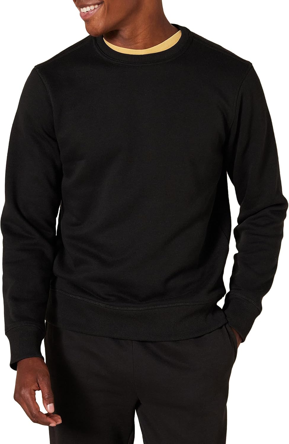 Mens Fleece Crewneck Sweatshirt (Available in Big & Tall) XX-Large Black
