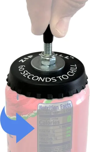 ZipChill Instant Beverage Spinner Chiller, Universal Can Cooler for Drinks, Rapidly Chills Beer and Soda Cans in 60 Seconds, No Batteries Required, Lightweight Small Portable Single