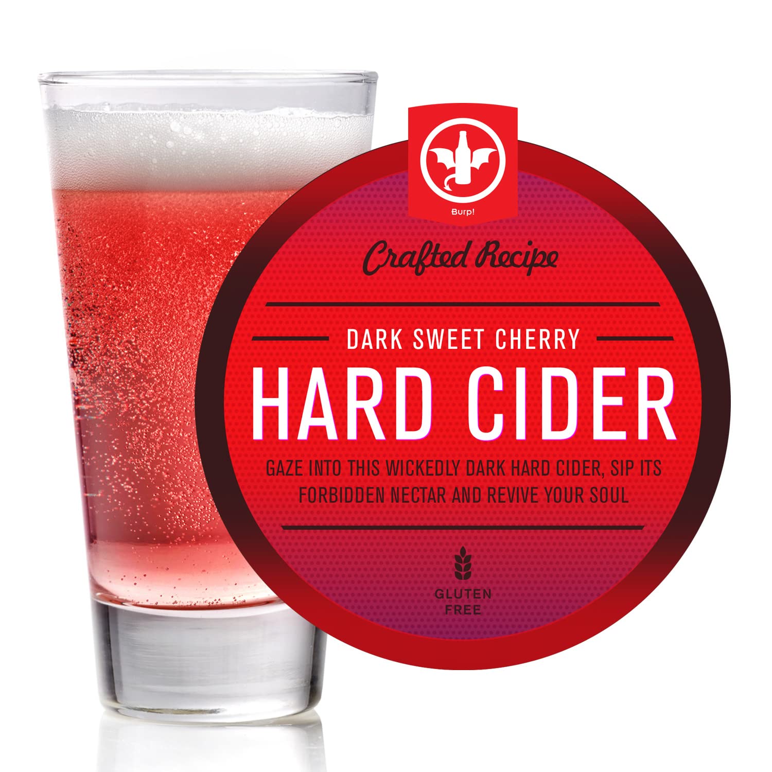 2 Gal - Dark Sweet Cherry Hard Cider Recipe Kit - Makes a Wicked-Good 5.5% ABV Batch of Craft Brewed Hard Cider