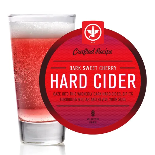 2 Gal - Dark Sweet Cherry Hard Cider Recipe Kit - Makes a Wicked-Good 5.5% ABV Batch of Craft Brewed Hard Cider