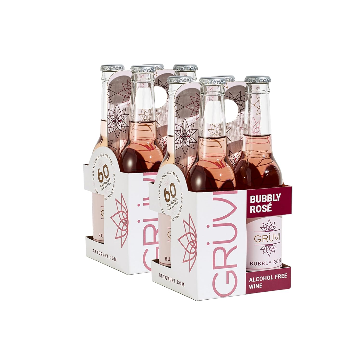 Non-Alcoholic Bubbly Rose, 8 Bottles, 60 calories per serving, 0% ABV, Non Alcoholic Sparkling Wine, Zero Alcohol Wine Bubbly Rose 9.3 Fl Oz (Pack of 8)