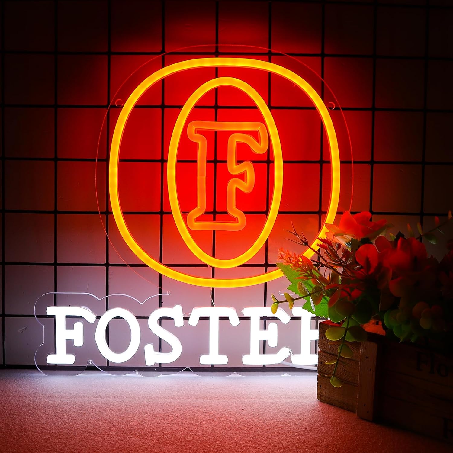 Fosters Lager Beer Neon Signs for Bar Pub Club or Garage,Bright Led Light for Home Bar and Man Cave Decor,Wall Art Lighting for Restaurant Easy Hanging - foster lager